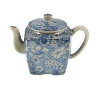 Ceramic Tea Pot 200ml with Floral Pattern for Loose Leaf Tea | Easy to Clean Ceramic Body, Elegant Simple Shape, Tea Ceremony or Outdoor Use, Gift Ready Teaware
