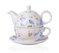 Ceramic Tea Set, Orchid Porcelain Gift Ceramic Tea Set, Flower Tea Pot, English Cup, Mother Pot, Office Single Person Coffee Pot, Kettle (Orchid)