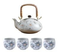 Ceramic Tea Set, Vintage Hand Painted Teapot Set for Loose Leaf Tea | Smooth Ceramic Surface, Easy to Clean, Gift Ready Design, Tabletop Serving, Office Use, Herbal Tea
