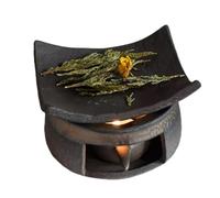 Ceramic Tea Stove Warmer Set, Cedar and Zen Burner, Ceramic Aromatherapy Stove Natural Oil Fragrance Diffuser & Tea Warmer Set, Handmade Candle Wax Melts with Tealight Holder