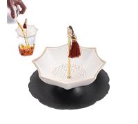 Ceramic Tea Strainer | Rotating Fine-Pored Chinese Retro Style - Porcelain Tea Filter in Umbrella Shape for Loose Tea | For Kungfu Coffee Preparation Family Dinners Ceremonies Business Birthdays