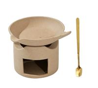 Ceramic Tea Warmer Stove with Bowl & Spoon Aromatherapies Essential Oil Diffuser, Teapot Heater for Relaxation Teapot Heater