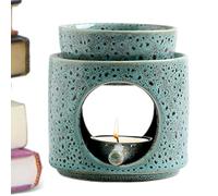 Ceramic Teal-Green Candelator: Elegant Melting Casting Heater, Heat Resistant Candle Holder, Durable Diffuser | Decorative Candelator with Burner