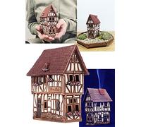 Ceramic Tealight Candle Holder | Ceramic Cone Incense Burner and Incense Cone Holder | Room Decoration | Collectible Miniature Replica of the Original Historic House in Bernkastel-Kues | R255