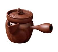 Ceramic Teapot Durable and Tea Filter for Picnic Boiling Hot Water Household Brown 13.5x8x5.7 cm