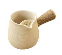 Ceramic Teapot for Charcoal Grill 16.9oz/500ml Porcelain Teapot with Filter ＆ Handle, Loose Leaf Tea Maker for Camping Picnic Backyard Charcoal Grill Stove BBQ