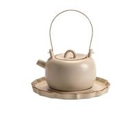 Ceramic Teapot Household Teapot Beige Ceramic Office Tea Drinking Essential Kung Fu Set Chinese Kettle Porcelain