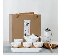Ceramic Teapot One Pot Four Cup Outdoor Travel Kung Fu Teapot Tote Bag Travel Cup Set Tcup Gift Tea Set Tea Set Matcha (03)