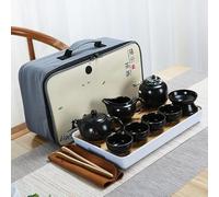 Ceramic Teapot One Pot Four Cup Outdoor Travel Kung Fu Teapot Tote Bag Travel Cup Set Tcup Kung Fu Teaset Chinese Tea Set (Style 4)