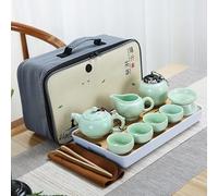 Ceramic Teapot One Pot Four Cup Outdoor Travel Kung Fu Teapot Tote Bag Travel Cup Set Tcup Kung Fu Teaset Chinese Tea Set (Style 3)