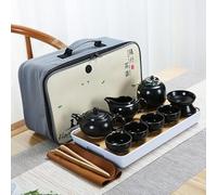 Ceramic Teapot One Pot Four Cup Outdoor Travel Kung Fu Teapot Tote Bag Travel Cup Set Tcup Kung Fu Teaset Chinese Tea Set (Style 1)