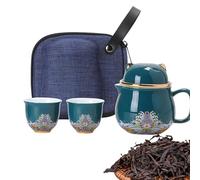 Ceramic Teapot Set, Teapot Set with Cups - Portable Teapot Set Lucky Cat Ceramic Tea Cup Set | Porcelain Tea Set with Tea Strainer Shockproof Tea Cups for Travel and Home