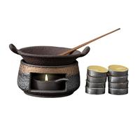 Ceramic Teapot Warmer - Candle-Powered Heater Base, Multifunction Oil Diffuser Stand, Even-Heat Design Enhances for Home, Living Room, Dining Table, Ceramic Warmer, Classic Neutral Size