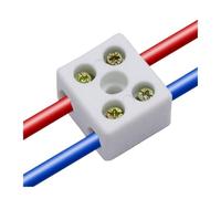 Ceramic Terminal Block 2pcs High temperature resistant ceramic wiring terminal electric furnace wire post quick coupling connector two(2 in 2 out 30A)
