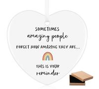 Ceramic Thank You Gift, Rainbow Ceramic Keepsake Heart, Sometimes You Forget You Are Awesome Gifts, Thank You Keepsake Gift Sentimental Gifts With Box, For Mentor Friend Family Colleague (A)