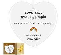 Ceramic Thank You Gift - "Sometimes Amazing People Forget How Amazing They Are" - Sentimental Rainbow Design Keepsake for Mentor, Friend, Teacher, or Family - Unique Appreciation Gift for Women