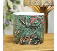 Ceramic Tiger Animal Jungle Scene Planter Indoor Home 14cm, 5.5inch Herb Plant Pot Cover Decorative