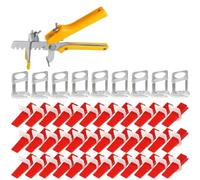 Ceramic Tile Leveling System Clips Wadge Piler Spacer Kit for Wall Floor Laying Construction Tools Building for Building Walls Floors(Red Kit05,2.5mm)