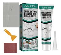 Ceramic Tile Repair Paste,Ceramic Tile Small Hole Repair,Porcelain Sink Restore Kit White,Crack Hole Scratches Restore Paste,Porcelain Sink Crack Mend,Bath Enamel Mend Kit with Sandpaper and Scraper