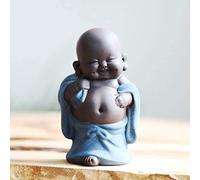 Ceramic Tiny Cute Buddha Statue Monk Figurine Creative Baby Crafts Dolls Ornaments Gift Classic Delicate Ceramic Arts and Crafts Tea Accessories 4'' Inches High (Style 5)