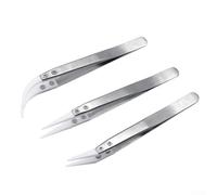 Ceramic Tip Anti Static Tweezers 3pcs Stainless Steel for Precision Tasks Including Watchmaking Sensor Assembly and Optical Alignment
