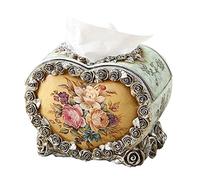 Ceramic Tissue Holder,Facial Tissue Dispenser,Exquisite Retro Palace Style Tissue Holder Resin Pump Paper Box Countertops Decoration for Living Room