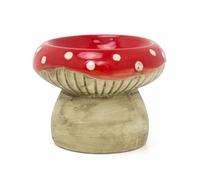 Ceramic Toadstool Oil Burner | Rustic Mushroom Tea Light Wax Melt Burner | Novelty Wax Melt & Essential Oil Warmer - 9.5cm