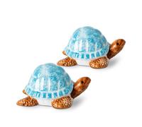 Ceramic Toilet Bolt Caps Sea Turtle Decorative Covers, 2-Pack Hand-Painted Blue Turtle Toilet Bolt Caps to Hide Bathroom Base Screws, Cute Beach Ocean Themed Bathroom Decor Accents