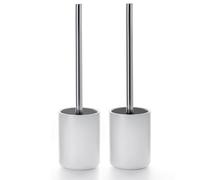 Ceramic Toilet Brush & Holder Set - Freestanding Deep-Cleaning Toilet Bowl Cleaner Brush, Stainless Steel Handle, Small & Sturdy for Storage, Easy to Clean, Non-Scratching