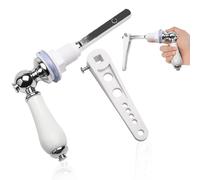 Ceramic Toilet Flush Handle, toilet flush handles, toilet handle replacement Universal Fit Toilet Cistern Handle Chrome Plated Replacement Metal Handle Cistern Lever for Toilet Wc Cistern Tank Lever.