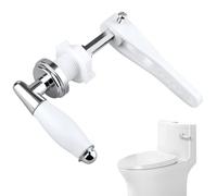 Ceramic Toilet Flush Handle, Toilet Handle Replacement Rust-Resistant Chrome Universal Fit Toilets Cistern Handles With Anti-Slip Grip Metal Handles Cistern Lever For Toilets Wc Cistern Tank Lever