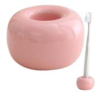 Ceramic Toothbrush Holder - Ceramic 4.5x4.5x2.8cm | Toothbrush Stand Organizer, Couple Bathroom Storage Rack | For Vanity Countertop Bathroom Sink Hotel Home Decor Use