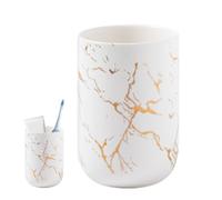 Ceramic Toothbrush Holder, Ceramic Toothbrush , Marble Pattern Storage for Smooth Surfaces, Makeup Brushes, Toothbrush and Toothpaste