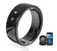 Ceramic Touch Smart Ring for Men Women - Fitness Tracker with Heart Rate, Blood Oxygen, Pedometer，5ATM Waterproof, Remote Music&Photography Control, No Subscription Fee for IOS and Android
