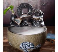 Ceramic Treasure Basin Fountain with Crackle Glaze Waterfall Design-shape6
