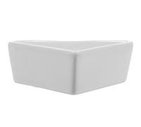 Ceramic Triangular Hamster Feeding Bowl for Small Pets, White | Corner-saving Fit, Food and Water Use, Smooth Surface, , for Room Placement