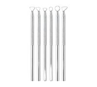 Ceramic Trimming Set with 6 Metal Pottery Tools, Assorted Loop Forms, Textured Handles for Clay Carving, Detail Refinement, Studio Hobby Making Pottery Trimming Clay Carving Ceramic Shaping Loop Hobby