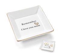 Ceramic Trinket Dish Mum Birthday Gifts Remember I Love You Mum Gifts Tray | Sweet Message from Daughter Son Thank You Present for Mother's Day Christmas