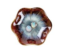 Ceramic Trinket Dish, Ring Tray, Decorative Jewelry Dish, Decoration Plate for Earrings, Rings, Jewelry Dish Holder, Key Bowl, Trinket Tray, Earring Holder for Women (Ink Red)