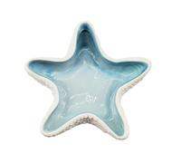 Ceramic Trinket Dish Starfish Tray,Ocean-themed jewellery and Candy Storage,Blue Storage Bowl for Trinkets