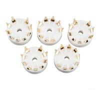 Ceramic Tube Socket, 5 x 9-Pin for 12AX7 ECC83 U7 T7, PCB Mount Valve Socket for Guitar Audio Tube (B)