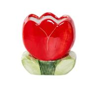 Ceramic Tulip Makeup Brush Holder, Flower Shaped Cosmetic Storage Cup for Vanity Desk, Pen and Pencil Organizer, 4.72 X 2.32 X 4 In