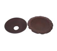 Ceramic Turtle Basking Platform with Hideout for Reptile Enclosures | High Temperature Ceramic, Brown Tile Look, Decorative Habitat Accent, Basking under Heat Lamp, Small Reptiles