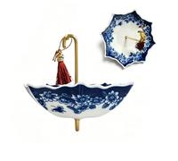 Ceramic Umbrella Shape Tea Strainer, Blue and White Porcelain, Chinese Style Decorative Tea Splitter