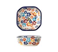 Ceramic underglaze color hand-painted square dish is exquisite and practical for home use-colorful flower shadow 4.5 inches