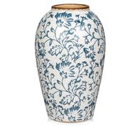 Ceramic Vase Decorative Flower Vase White and Blue Rustic Vases for Floral Farmhouse Home Kitchen Decoration