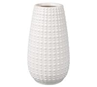 Ceramic Vase for Flowers Modern White Flower Vase 23CM Decorative Vase for Pampas Grass Beaded Design Handmade Pottery Vases Gift for Home Living Room Bedroom Desk Aesthetic Room Boho Decoration
