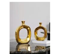 Ceramic Vase Hollow Out Silver Flower Arrangement Accessories Golden Flower Vase Home Decoration Wedding Accessories