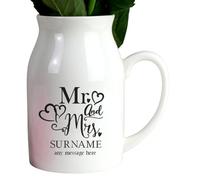 Ceramic Vase. Personalised Flower Jug. Wedding Gift. Mr and Mrs Gift. Mr and Mr Gift. Mrs and Mrs Gift.