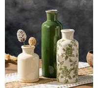 Ceramic Vase Set, Small Flower Vases for Home Decoration, Farmhouse Decor, Living Room Kitchen Table Centerpieces, Shelf, Mantel, Fireplace and Entrance Decorations-Multicolor.